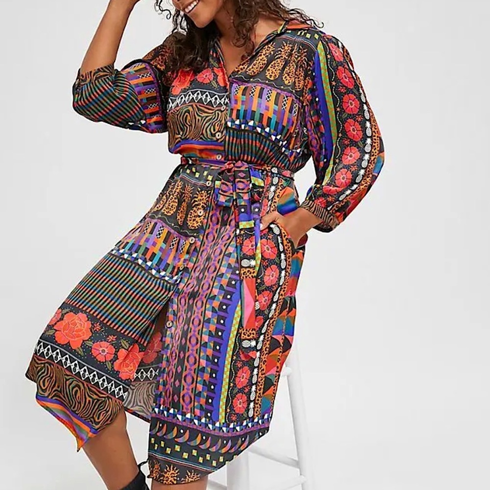 FARM Rio Multicolor Patterned Midi Dress